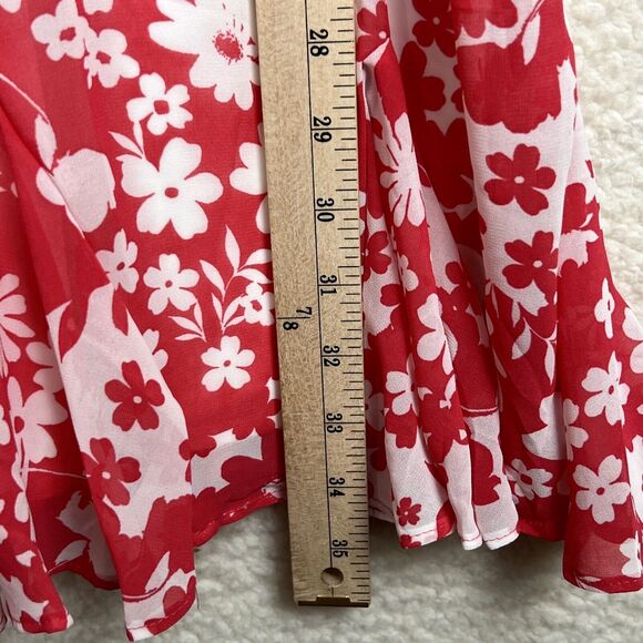 SugarLips Curve Floral Red White Short Romper Women Plus Size 2X New - Picture 10 of 13